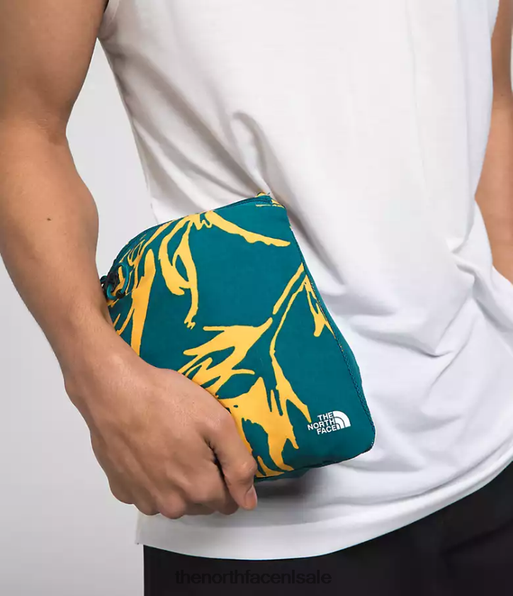 Heren klasse v trui The North Face P464ZN593 kleding blauwe koraal tropische penseelafdruk