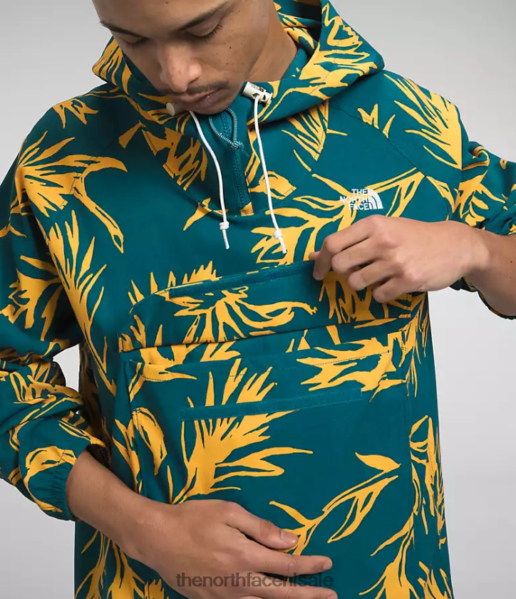 Heren klasse v trui The North Face P464ZN593 kleding blauwe koraal tropische penseelafdruk