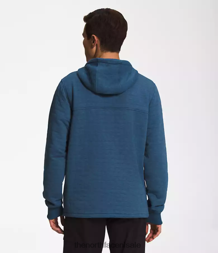 Heren longs gewatteerde hoodie met volledige ritssluiting The North Face P464ZN652 kleding schaduwrijke blauwwitte heide
