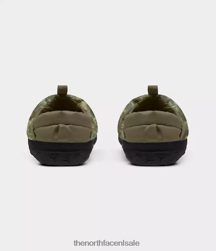 Heren nuptse muilezels The North Face P464ZN558 schoenen militaire olijf gestippelde camouflageprint/led geel