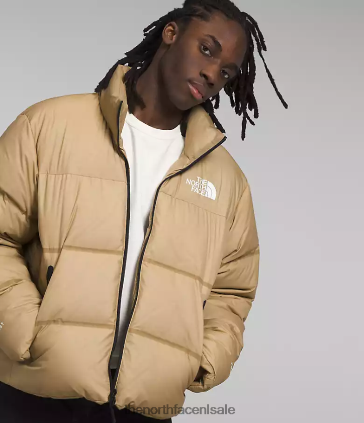 Heren rmst nuptse jas The North Face P464ZN10 kleding kaki steen