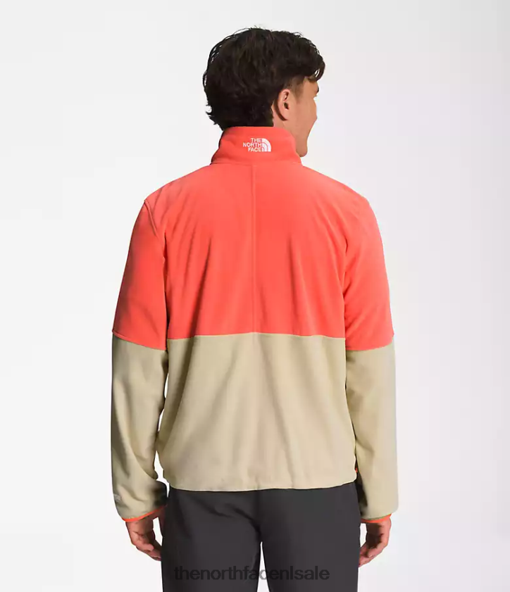 Heren tnf polartec 100-zip The North Face P464ZN304 kleding grind/utiliteitsbruin/retro oranje