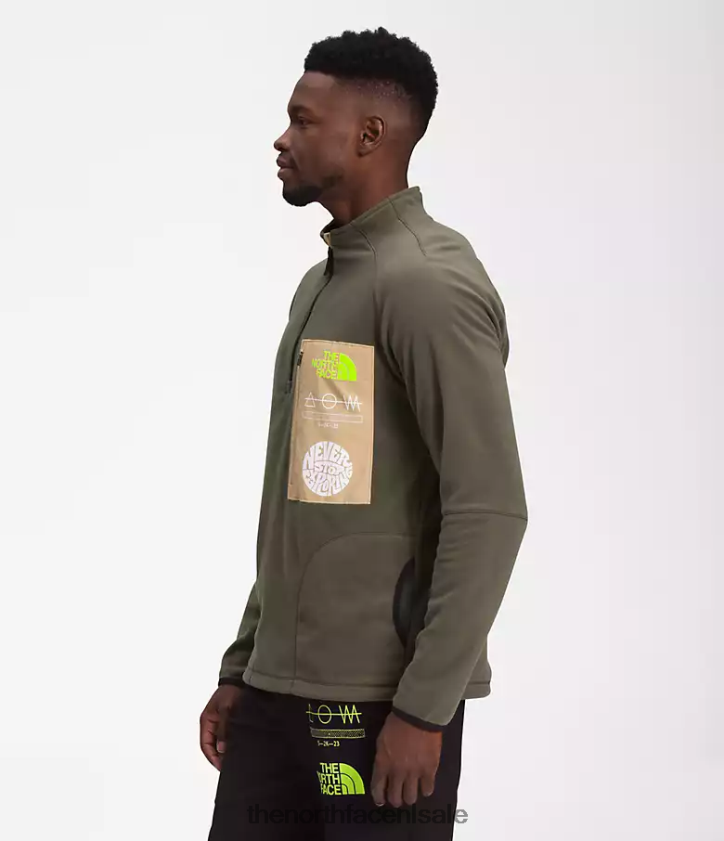 Heren trailwear fantasie ridge-zip The North Face P464ZN651 kleding nieuw taupegroen/kaki steen/tnf zwart