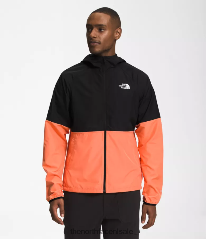 Heren vlieggewicht hoodie 20 The North Face P464ZN478 kleding tnf zwart/stoffig koraal oranje