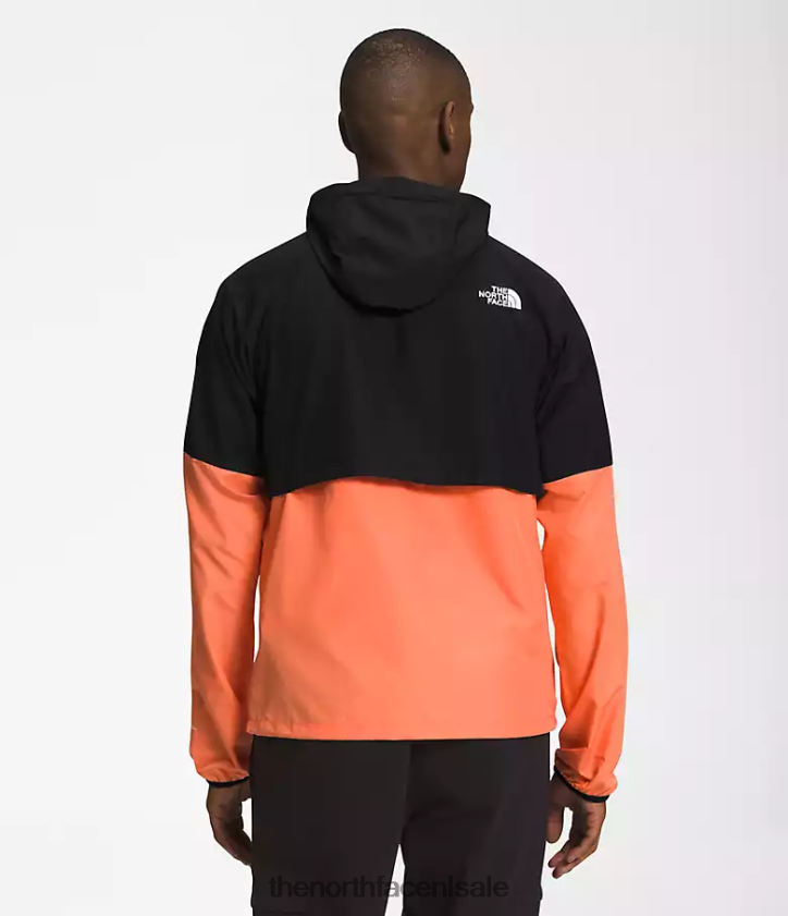 Heren vlieggewicht hoodie 20 The North Face P464ZN478 kleding tnf zwart/stoffig koraal oranje