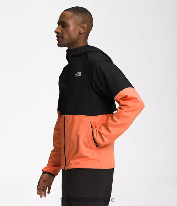 Heren vlieggewicht hoodie 20 The North Face P464ZN478 kleding tnf zwart/stoffig koraal oranje