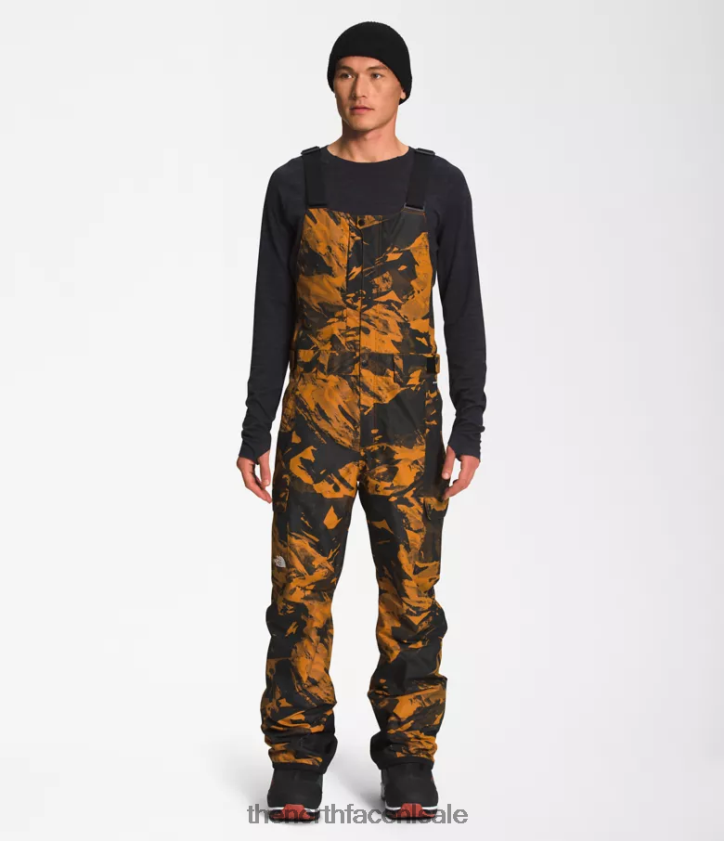 Heren vrijheid slabbetjes The North Face P464ZN656 kleding leerbruine tonale berglandschap print