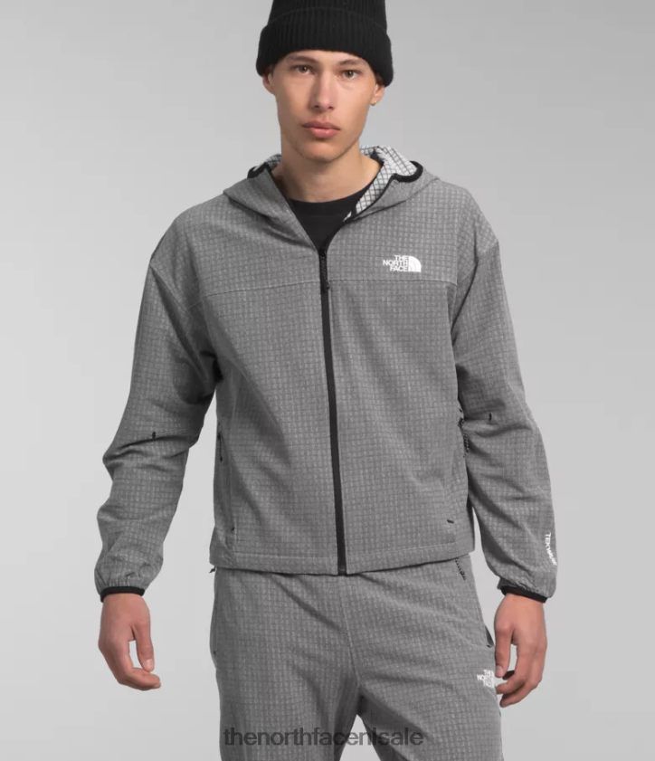 Heren Tekware grid-hoodie The North Face P464ZN834 kleding tnf middengrijs gemêleerd
