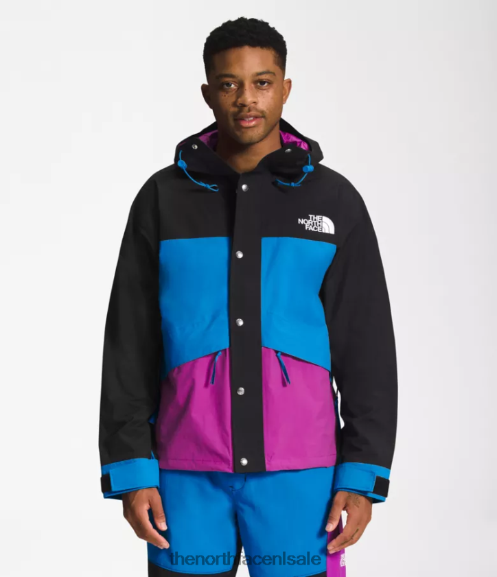 Heren 86 retro bergjas The North Face P464ZN1296 kleding tnf zwart/super sonic blauw/paarse cactusbloem