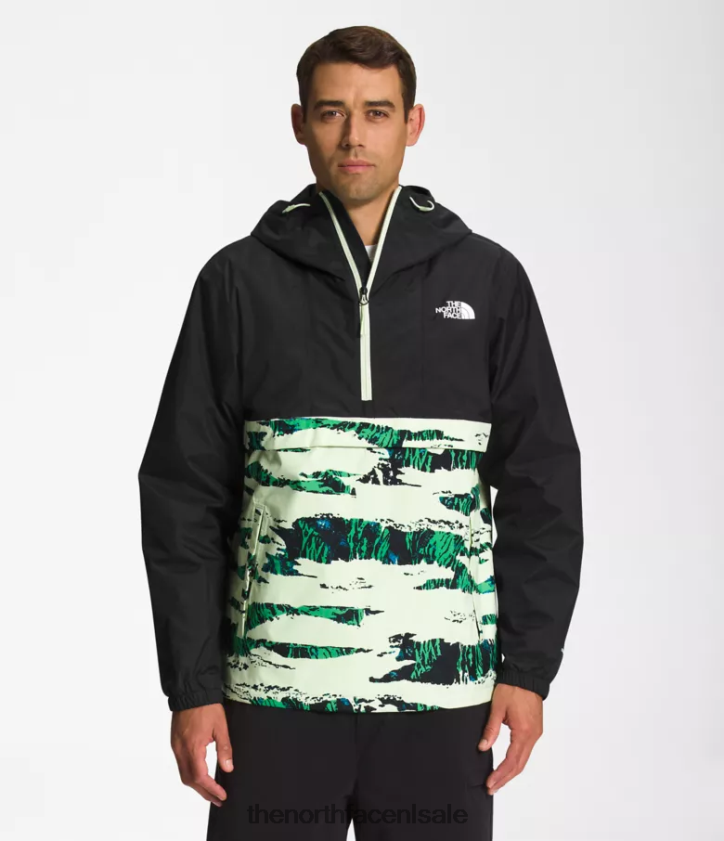 Heren antora anorak The North Face P464ZN701 kleding tnf zwart/utility bruine camouflageprint