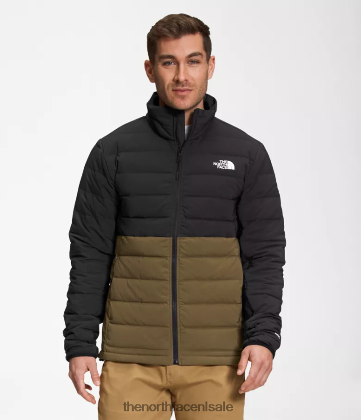 Heren Belleview stretch donsjack The North Face P464ZN648 kleding tnf zwart/militair olijfgroen