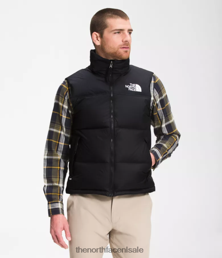 Heren Retro nuptse-vest uit 1996 The North Face P464ZN288 kleding gerecycled tnf zwart