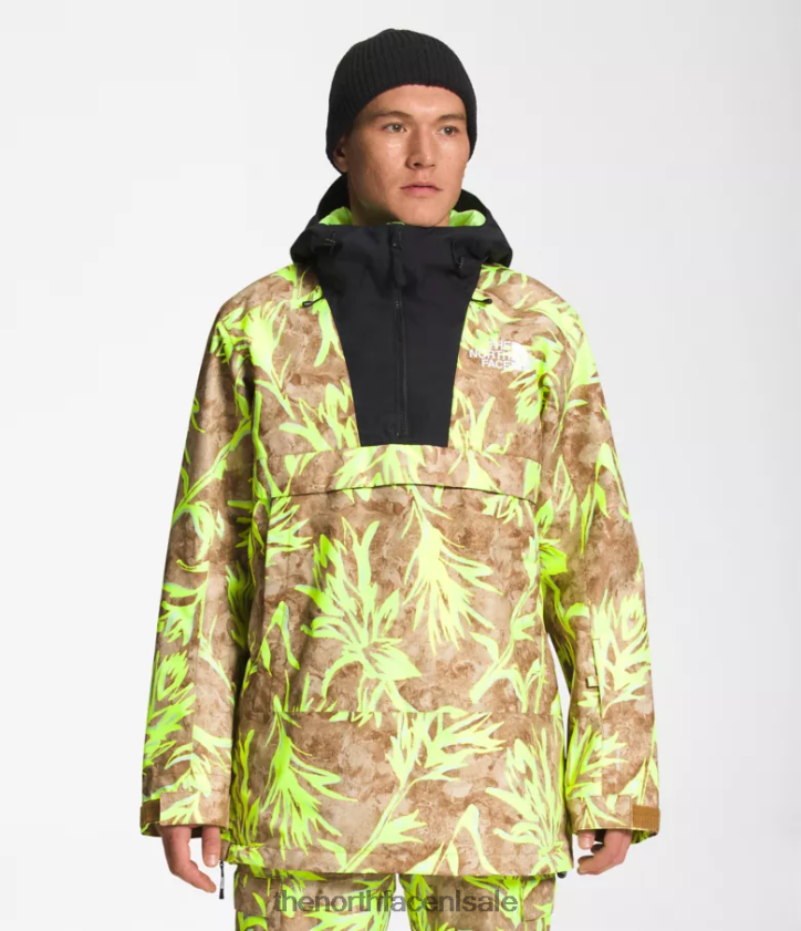 Heren Silvani anorak The North Face P464ZN1121 kleding utility bruine penseelprint/tnf zwart