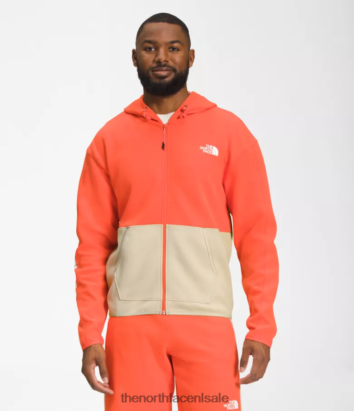 Heren Tnf tech-hoodie met volledige ritssluiting The North Face P464ZN208 kleding grind/retro oranje