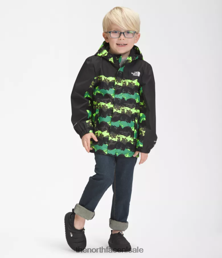 kinderen Antora regenjas The North Face P464ZN86 kleding diepe grasgroene bergpanorama print
