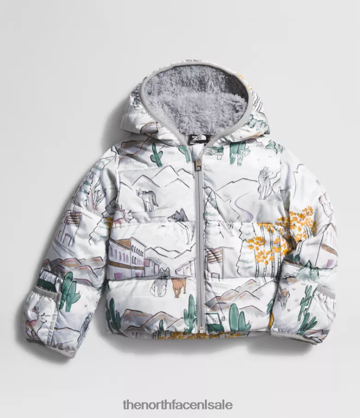 Baby North-down jas met capuchon The North Face P464ZN766 kleding tnf wit als een wolfsprint