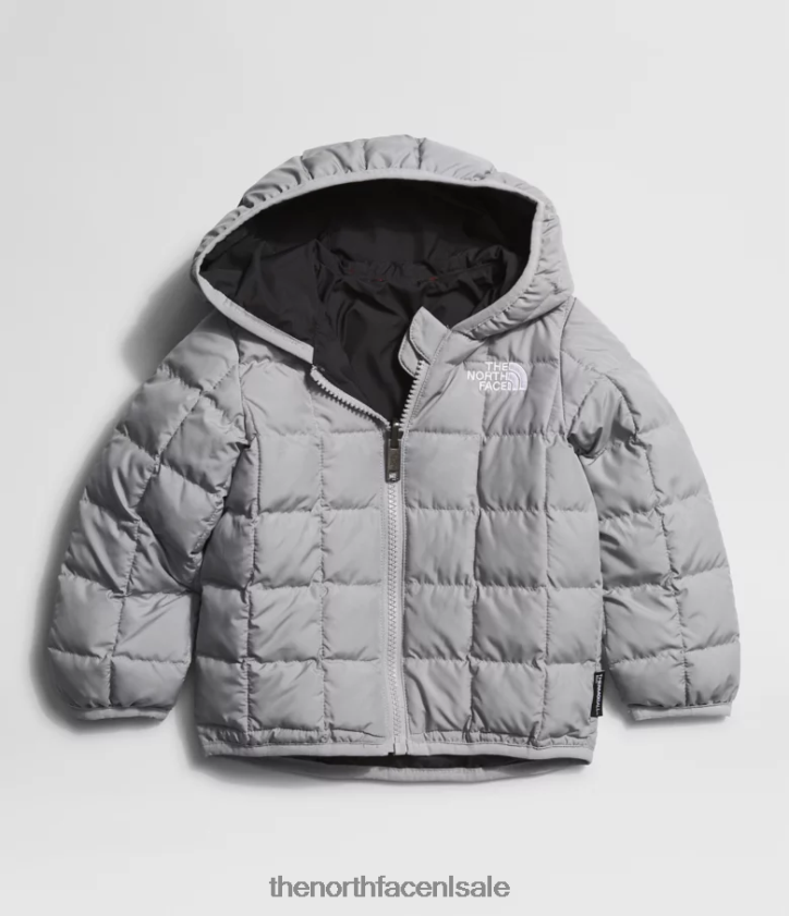 Baby omkeerbaar thermoballjack met capuchon The North Face P464ZN638 kleding grijs samenvoegen