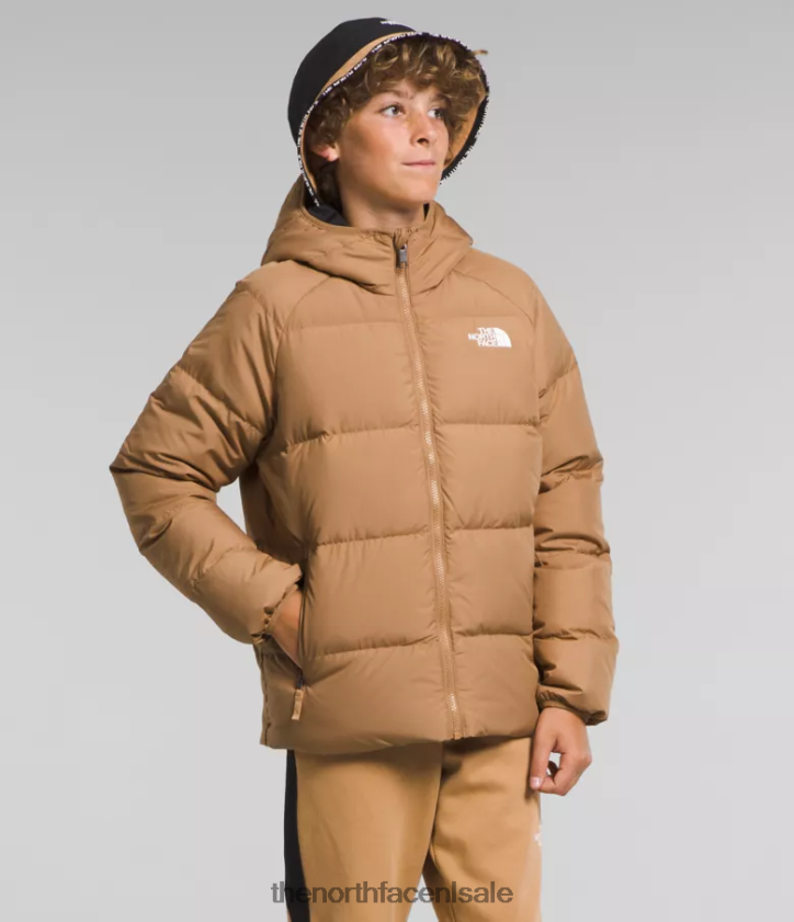 kinderen omkeerbare North-down jas met capuchon The North Face P464ZN819 kleding amandelboter
