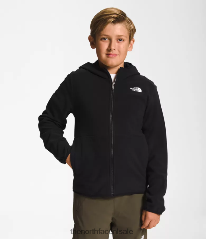 kinderen Gletsjerjack met capuchon en volledige ritssluiting The North Face P464ZN520 kleding tn zwart