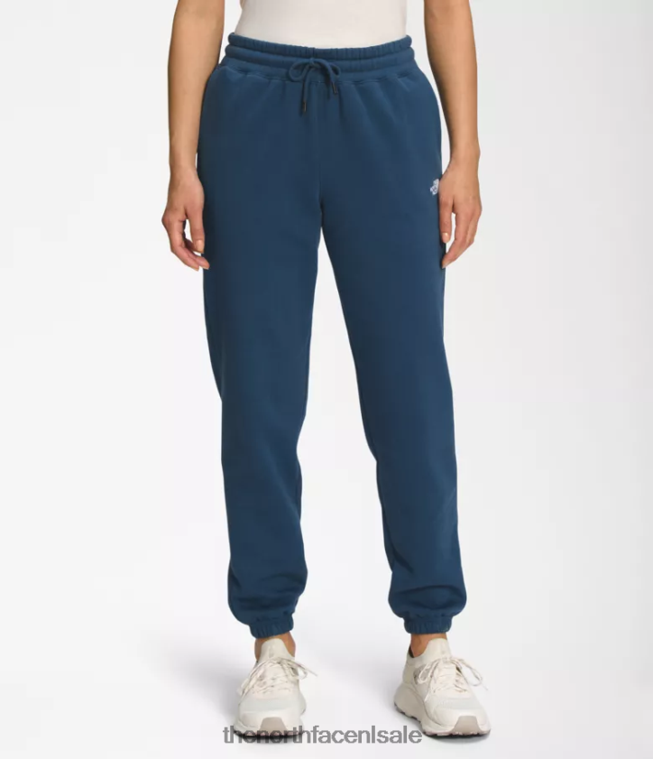 vrouwen fleece joggingbroek met halve koepel The North Face P464ZN979 kleding schaduwblauw/tnf wit