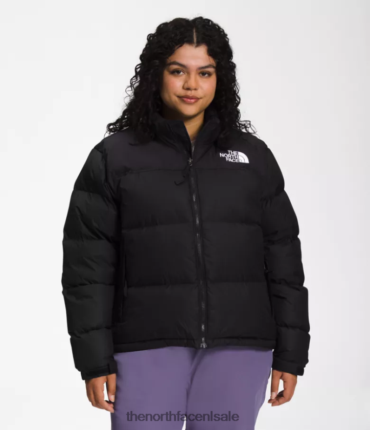 vrouwen plus retro nuptse jasje uit 1996 The North Face P464ZN796 kleding gerecycled tnf zwart