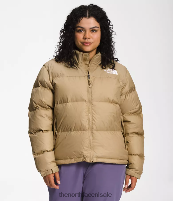 vrouwen plus retro nuptse jasje uit 1996 The North Face P464ZN800 kleding kaki steen