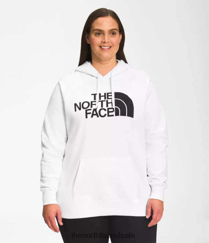 vrouwen plus trui met capuchon met halve koepel The North Face P464ZN57 kleding tnf wit/tnf zwart