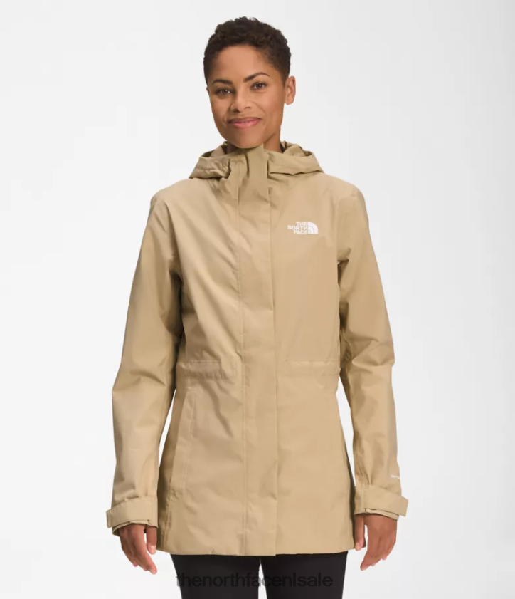vrouwen City Breeze regenjas The North Face P464ZN1228 kleding kaki steen