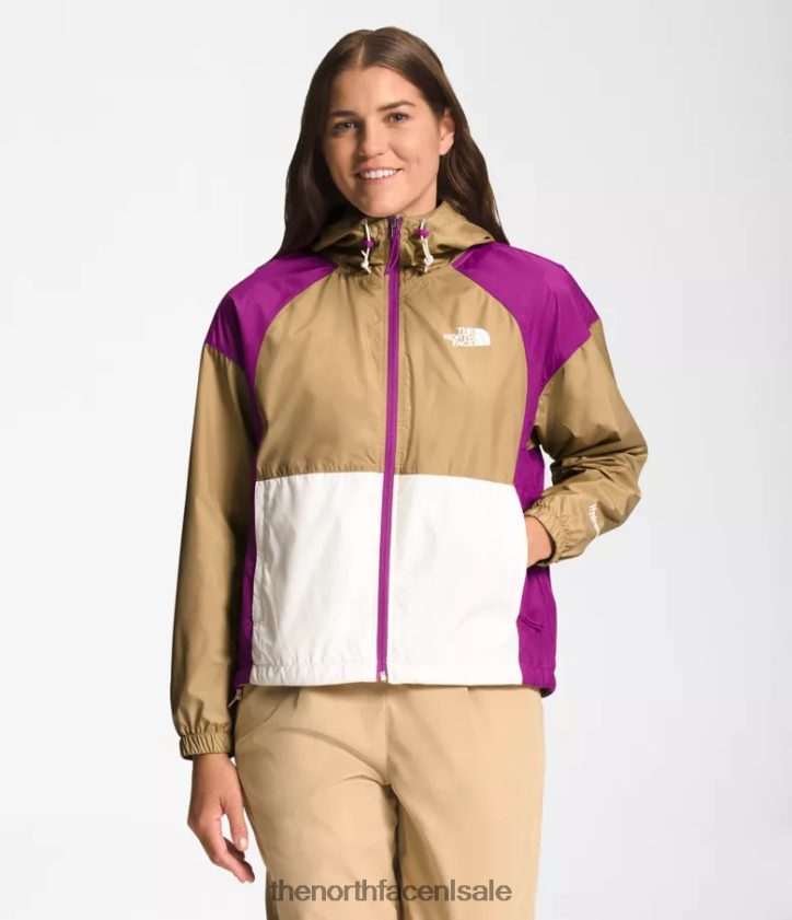 vrouwen hydrenaline jas 2000-25'' lengte The North Face P464ZN674 kleding kaki steen/paarse cactusbloem/gardenia wit
