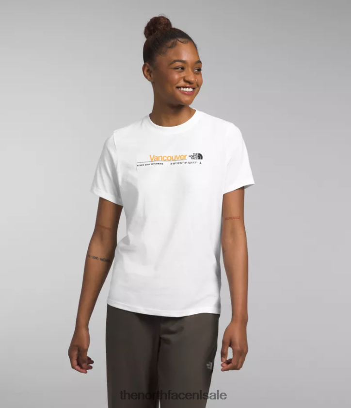 vrouwen City-T-shirt met korte mouwen The North Face P464ZN1291 kleding tnf wit/vancouver