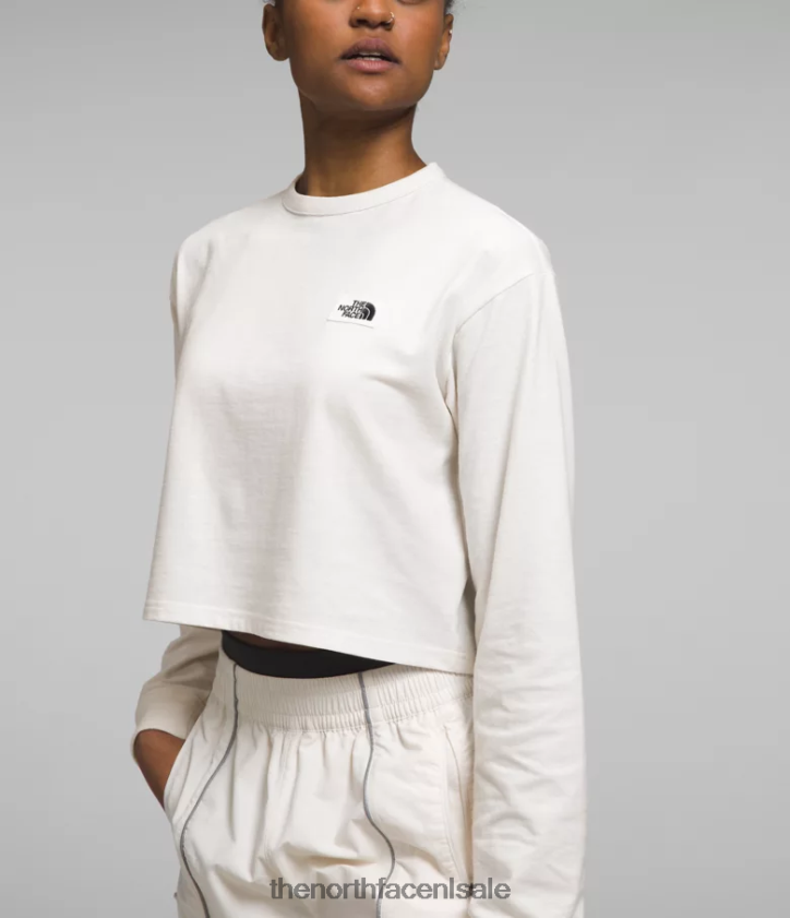 vrouwen Heritage patch-T-shirt met lange mouwen The North Face P464ZN851 kleding gardenia wit