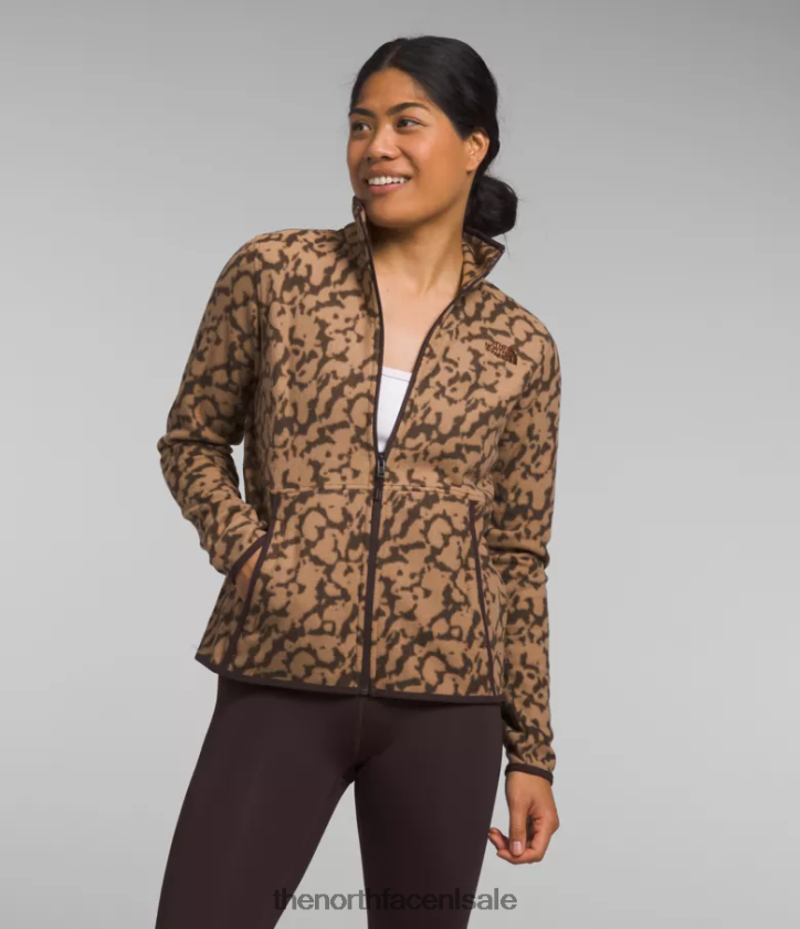 vrouwen Alpine Polartec 100-jas The North Face P464ZN442 kleding grafische kleurstofprint met amandelboter