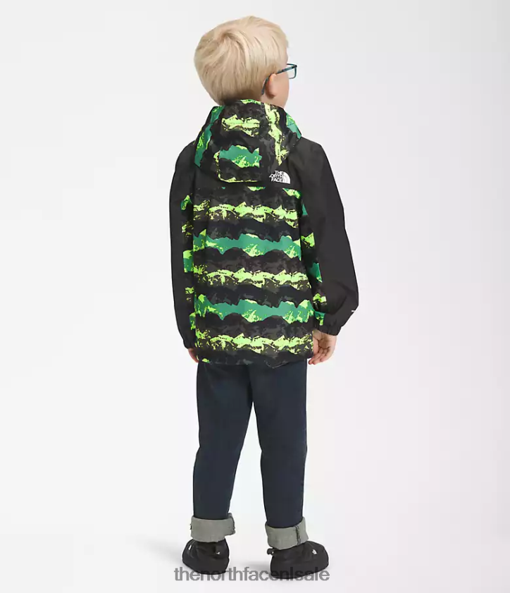 kinderen Antora regenjas The North Face P464ZN86 kleding diepe grasgroene bergpanorama print