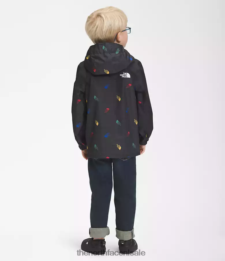 kinderen Antora regenjas The North Face P464ZN90 kleding tnf zwarte logorasterprint