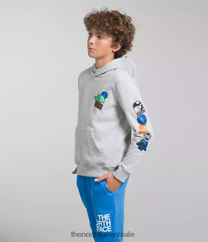 kinderen Camp fleece trui met capuchon The North Face P464ZN1108 kleding tnf lichtgrijs gemêleerd/optisch blauw