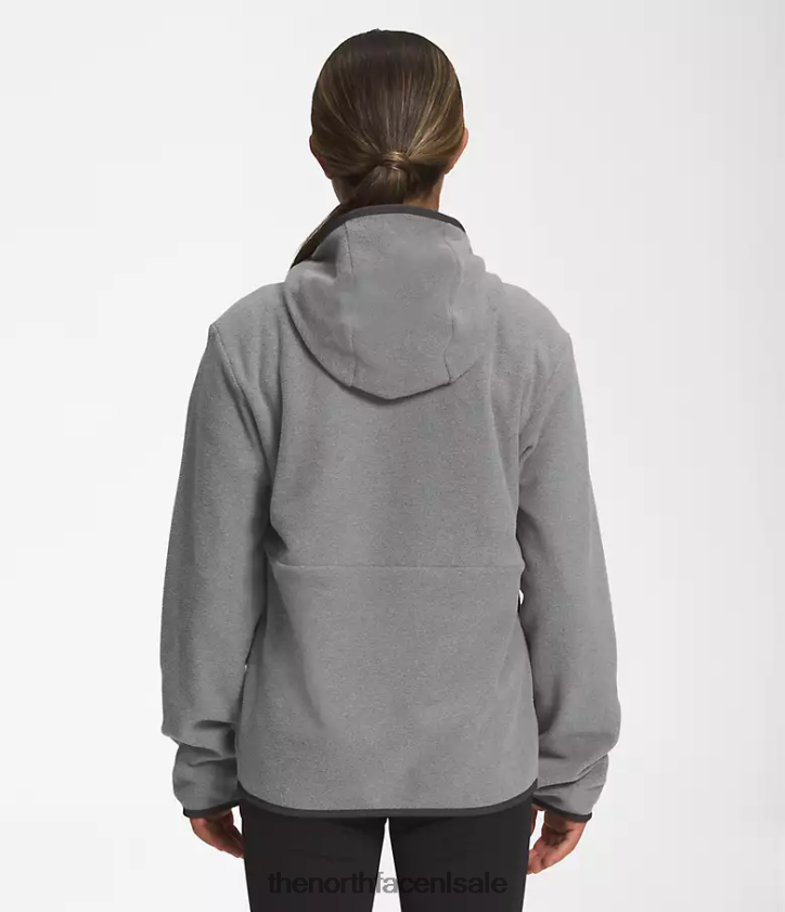 kinderen Gletsjerjack met capuchon en volledige ritssluiting The North Face P464ZN519 kleding tnf middengrijs gemêleerd