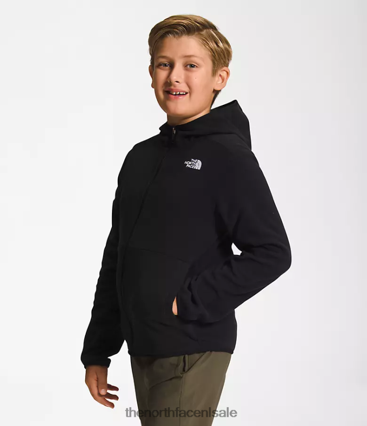 kinderen Gletsjerjack met capuchon en volledige ritssluiting The North Face P464ZN520 kleding tn zwart