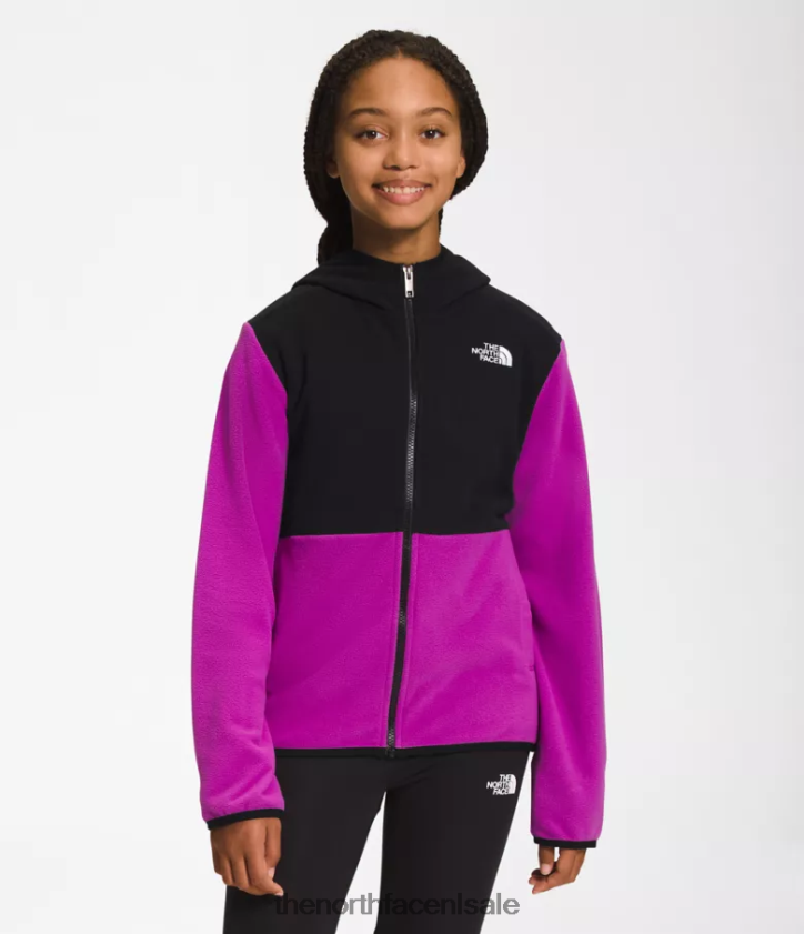 kinderen Gletsjerjack met capuchon en volledige ritssluiting The North Face P464ZN524 kleding paarse cactusbloem