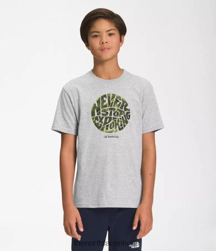 kinderen Grafisch T-shirt met korte mouwen The North Face P464ZN1057 kleding tnf lichtgrijs gemêleerd/led geel