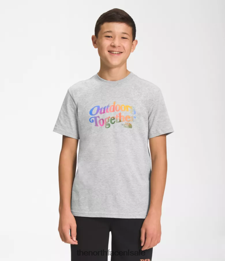 kinderen Grafisch T-shirt met korte mouwen The North Face P464ZN1059 kleding tnf lichtgrijs gemêleerd/super sonic blauw