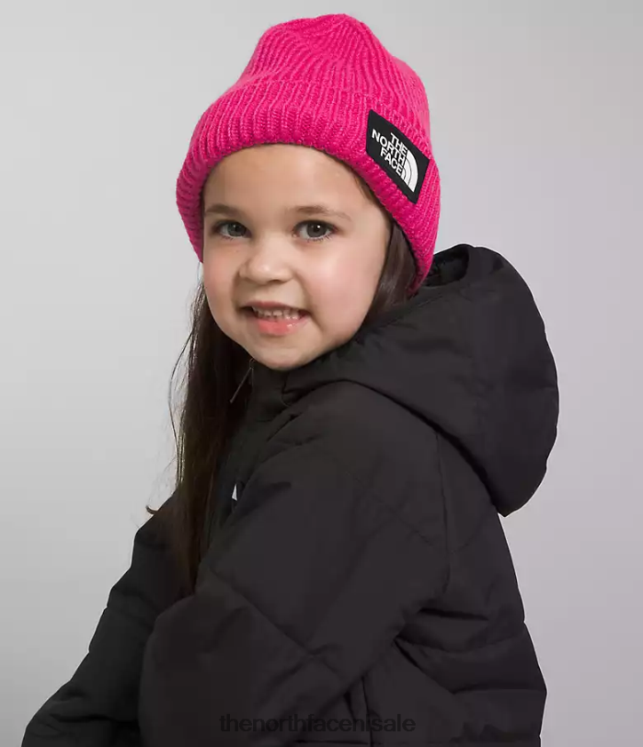 kinderen Muts met tnf box-logo en manchetten The North Face P464ZN762 accessoire Dhr roze