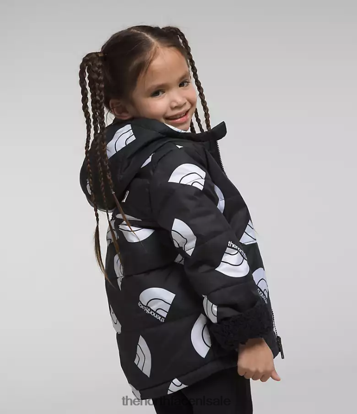 kinderen Omkeerbaar MT Chimbo jack met capuchon en volledige ritssluiting The North Face P464ZN634 kleding tnf zwarte next-gen logoprint