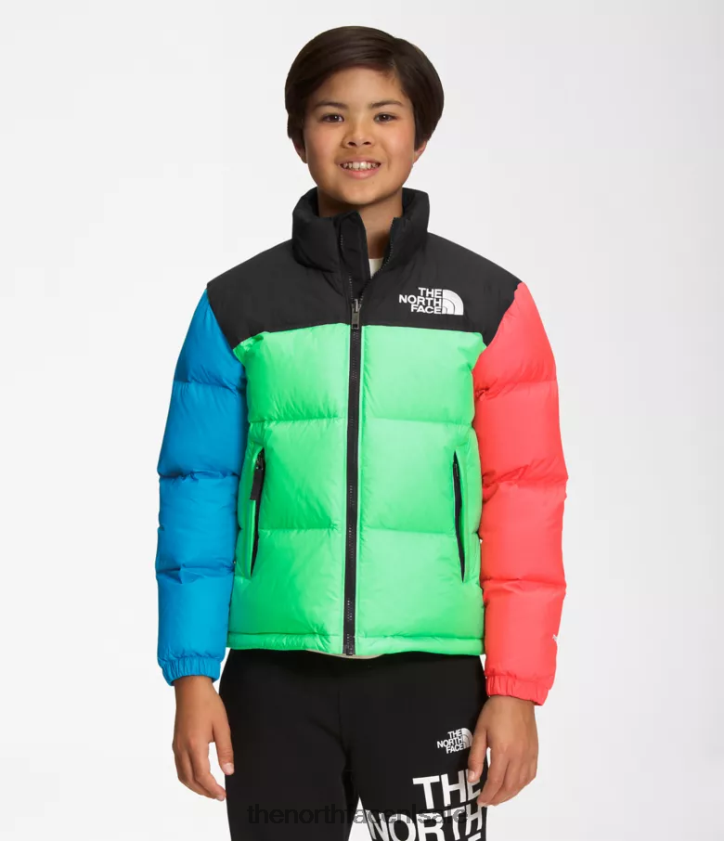 kinderen Retro nuptse jasje uit 1996 The North Face P464ZN340 kleding chlorofyl groen