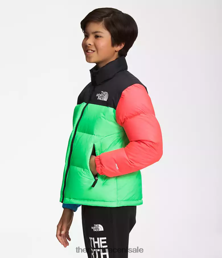 kinderen Retro nuptse jasje uit 1996 The North Face P464ZN340 kleding chlorofyl groen