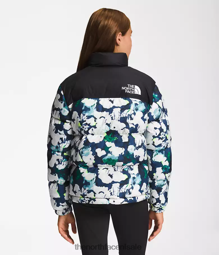 kinderen Retro nuptse jasje uit 1996 The North Face P464ZN910 kleding top marine abstracte print