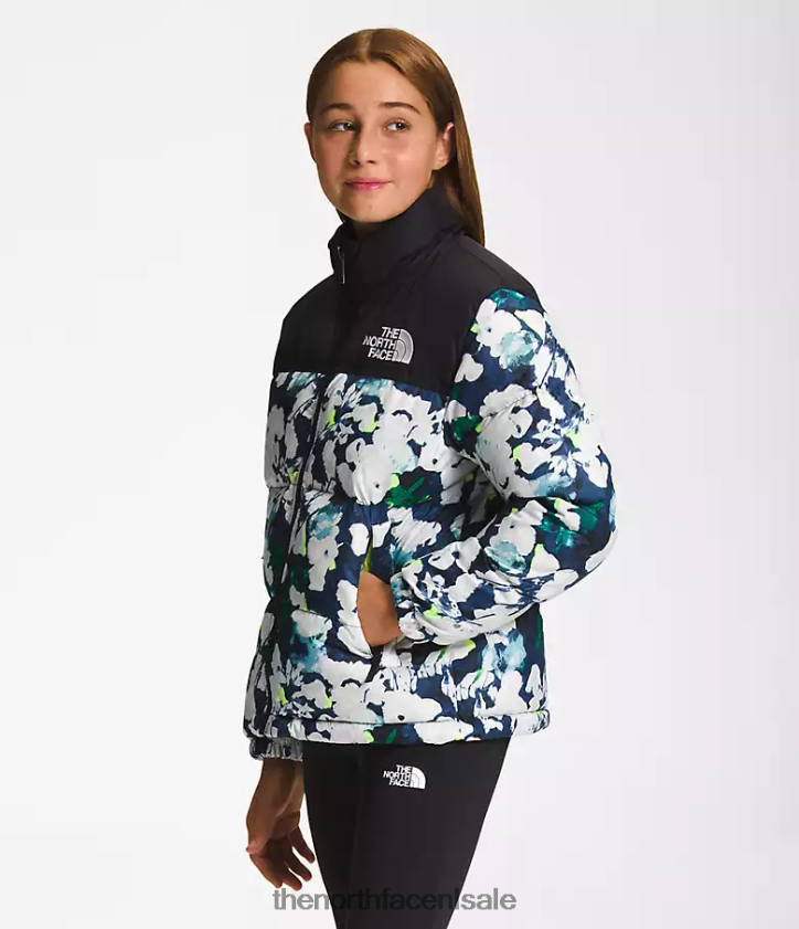 kinderen Retro nuptse jasje uit 1996 The North Face P464ZN910 kleding top marine abstracte print