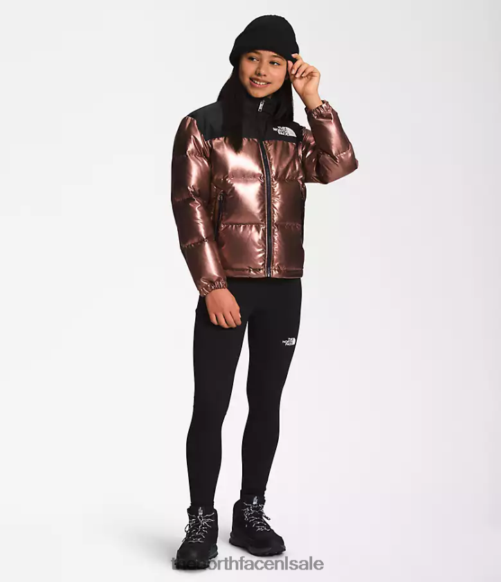 kinderen bedrukt retro nuptse jasje uit 1996 The North Face P464ZN687 kleding donker eiken metallic