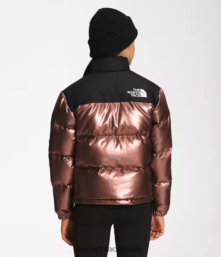 kinderen bedrukt retro nuptse jasje uit 1996 The North Face P464ZN687 kleding donker eiken metallic