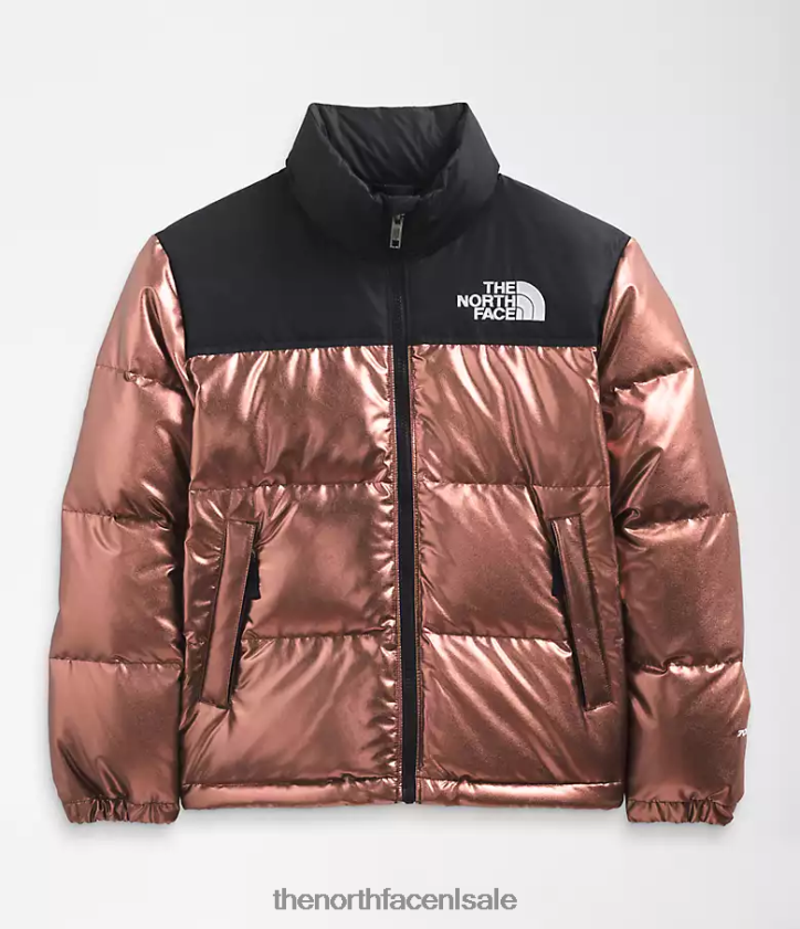 kinderen bedrukt retro nuptse jasje uit 1996 The North Face P464ZN687 kleding donker eiken metallic