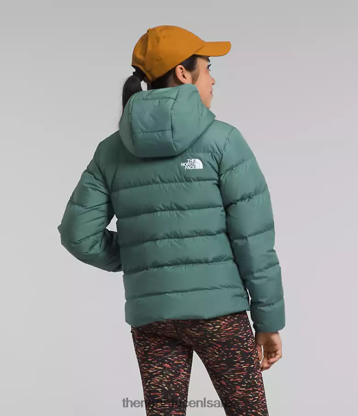 kinderen omkeerbare North-down jas met capuchon The North Face P464ZN628 kleding donkere salie